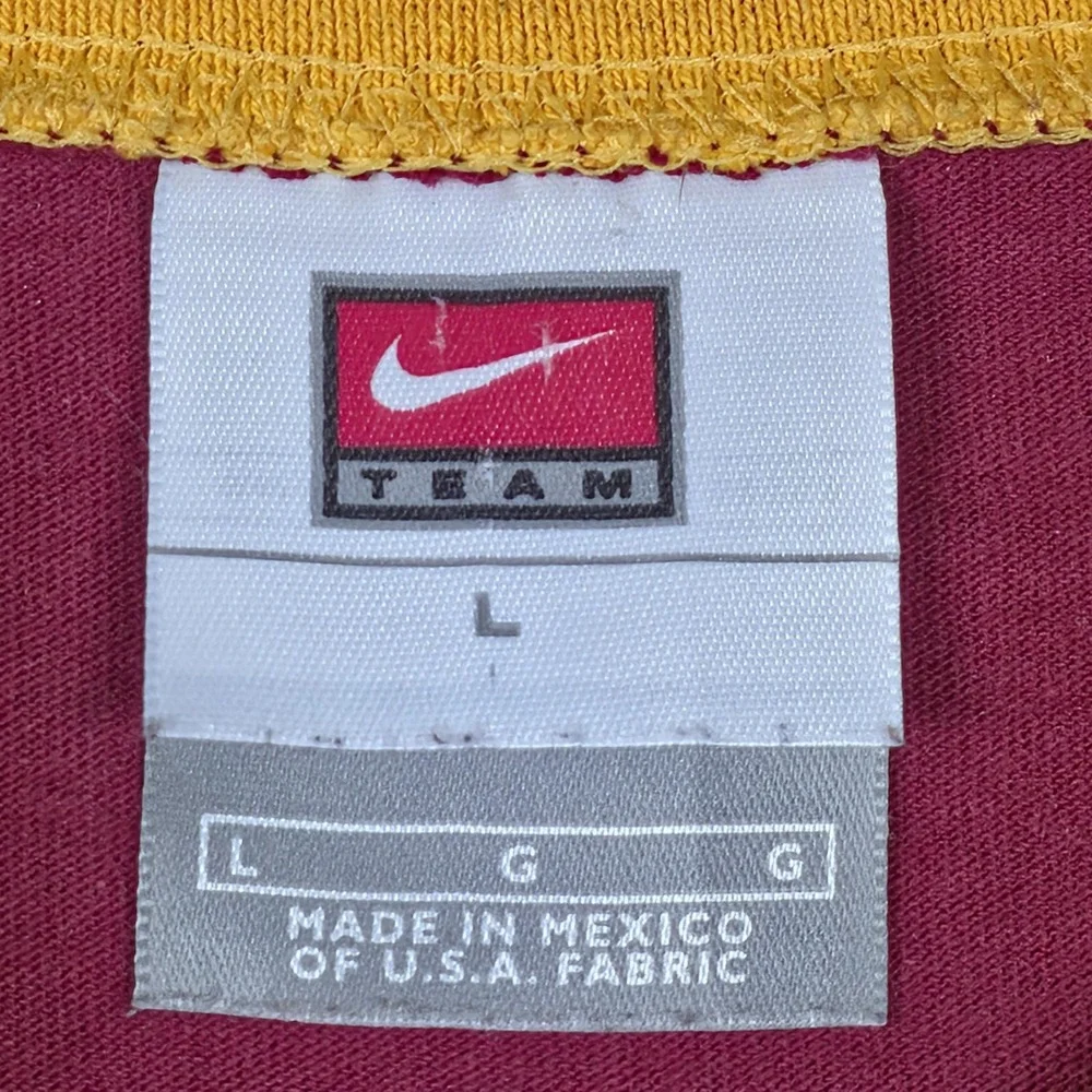 Vintage Y2K Nike Team USC‎ Trojans Football T-Shirt Mens L Center Swoosh Raglan